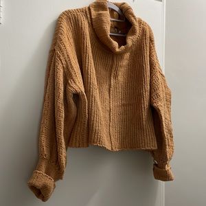 Free People be yours cowl neck sweater in camel